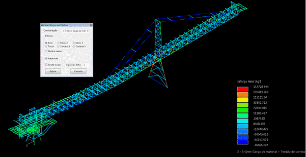Visualização de esforços em elementos reticulados no Procal: software de elementos finitos da Kot